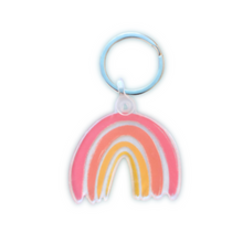 Afbeelding in Gallery-weergave laden, Roze en Geel Regenboog Acryl Sleutelhanger 5.1x4.2cm
